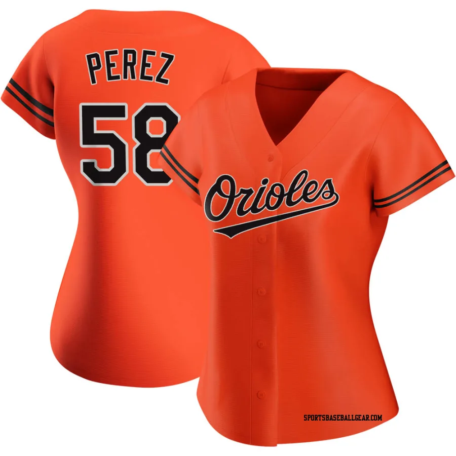 Cionel Perez Women's Baltimore Orioles Orange Replica Alternate Jersey