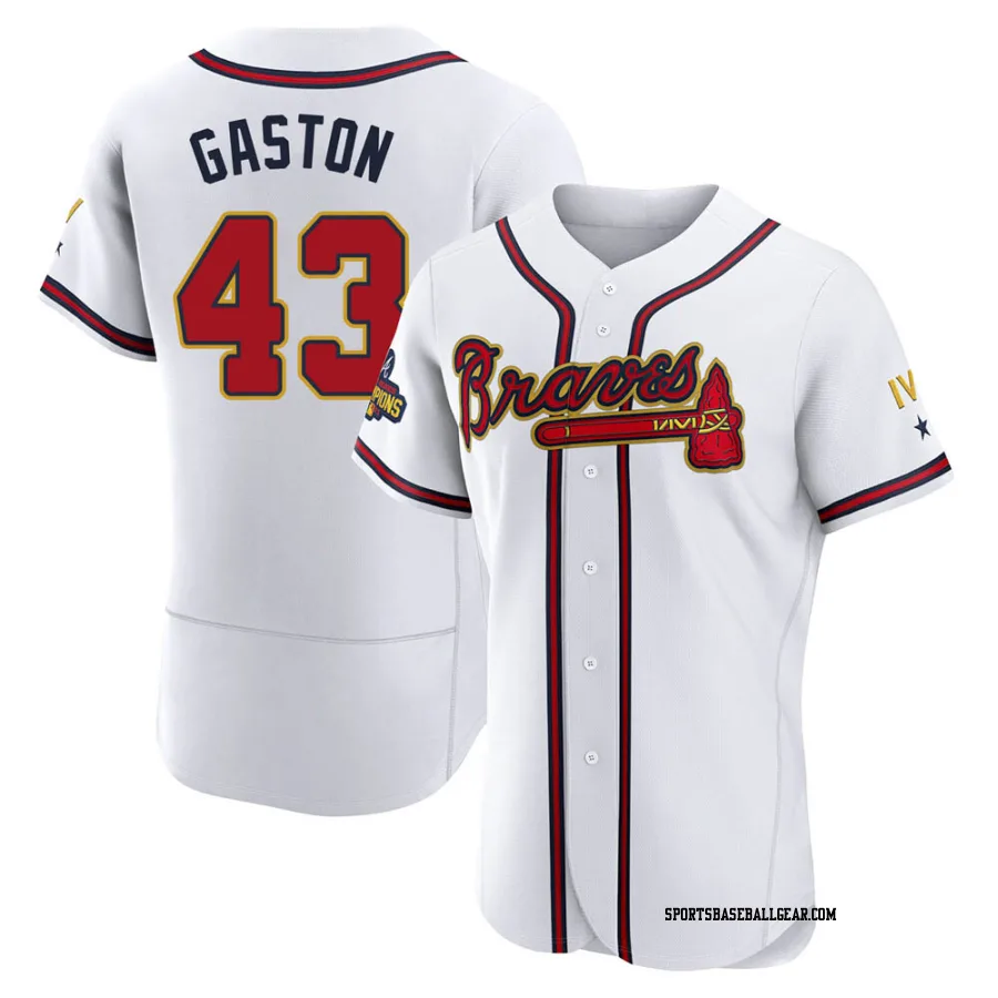 Cito Gaston Men's Atlanta Braves Gold Authentic White 2022 Program Jersey