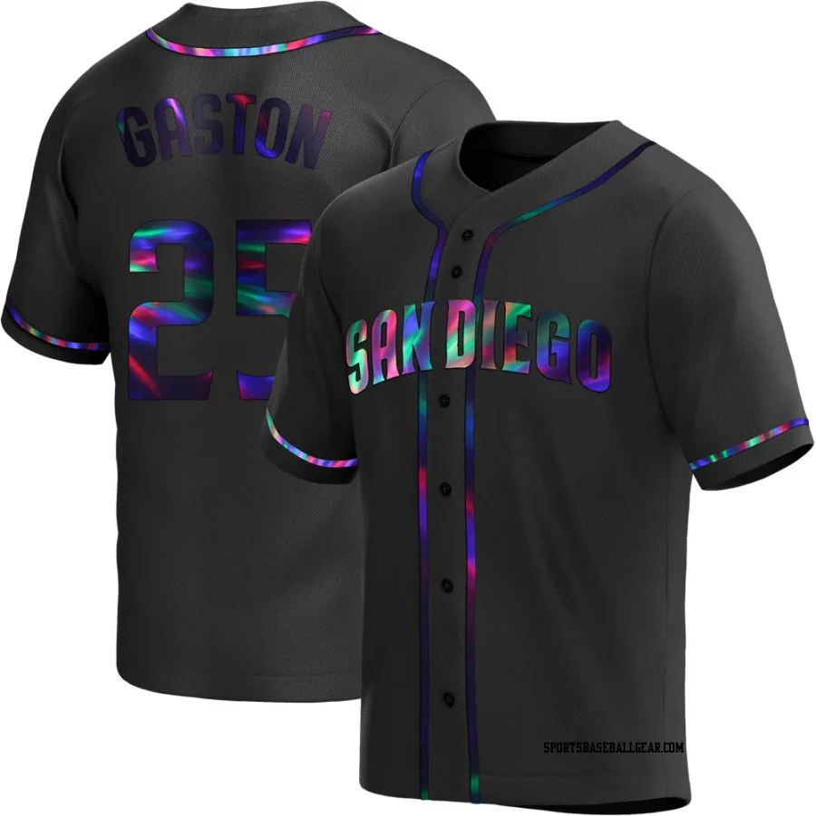 Cito Gaston Men's San Diego Padres Black Holographic Replica Alternate Jersey