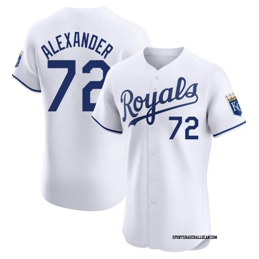 CJ Alexander Men's Kansas City Royals White Elite Home Jersey
