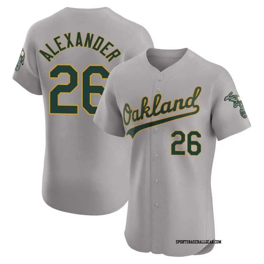 CJ Alexander Men's Oakland Athletics Gray Elite Road Jersey
