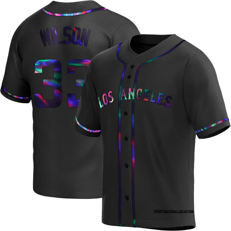 C.J. Wilson Youth Los Angeles Angels Black Holographic Replica Alternate Jersey