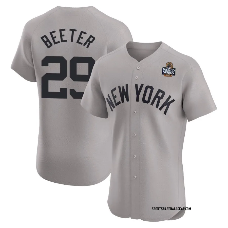 Clayton Beeter Men's New York Yankees Gray Elite Road 2024 World Series Jersey