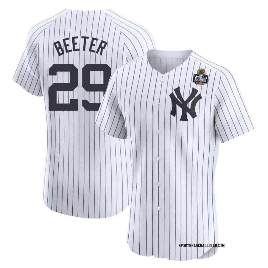 Clayton Beeter Men's New York Yankees White Elite Home 2024 World Series Jersey