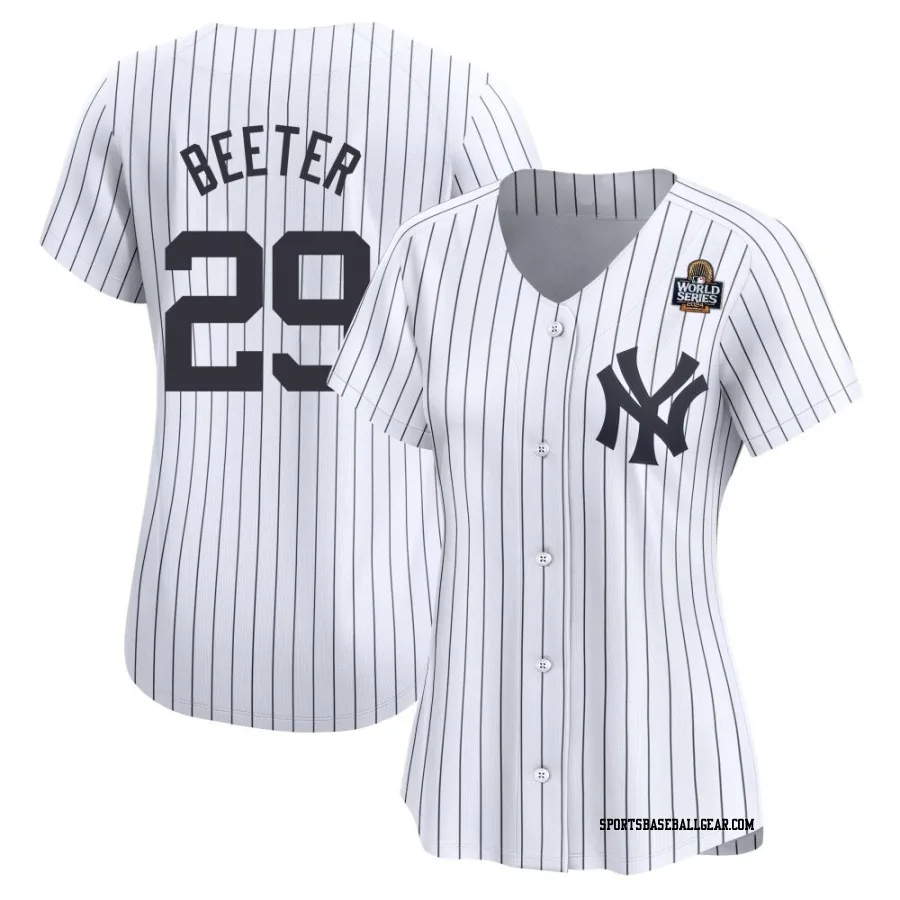 Clayton Beeter Women's New York Yankees White Limited Yankee Home 2024 World Series Jersey