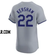 Clayton Kershaw Men's Los Angeles Dodgers Gray Elite Road Jersey