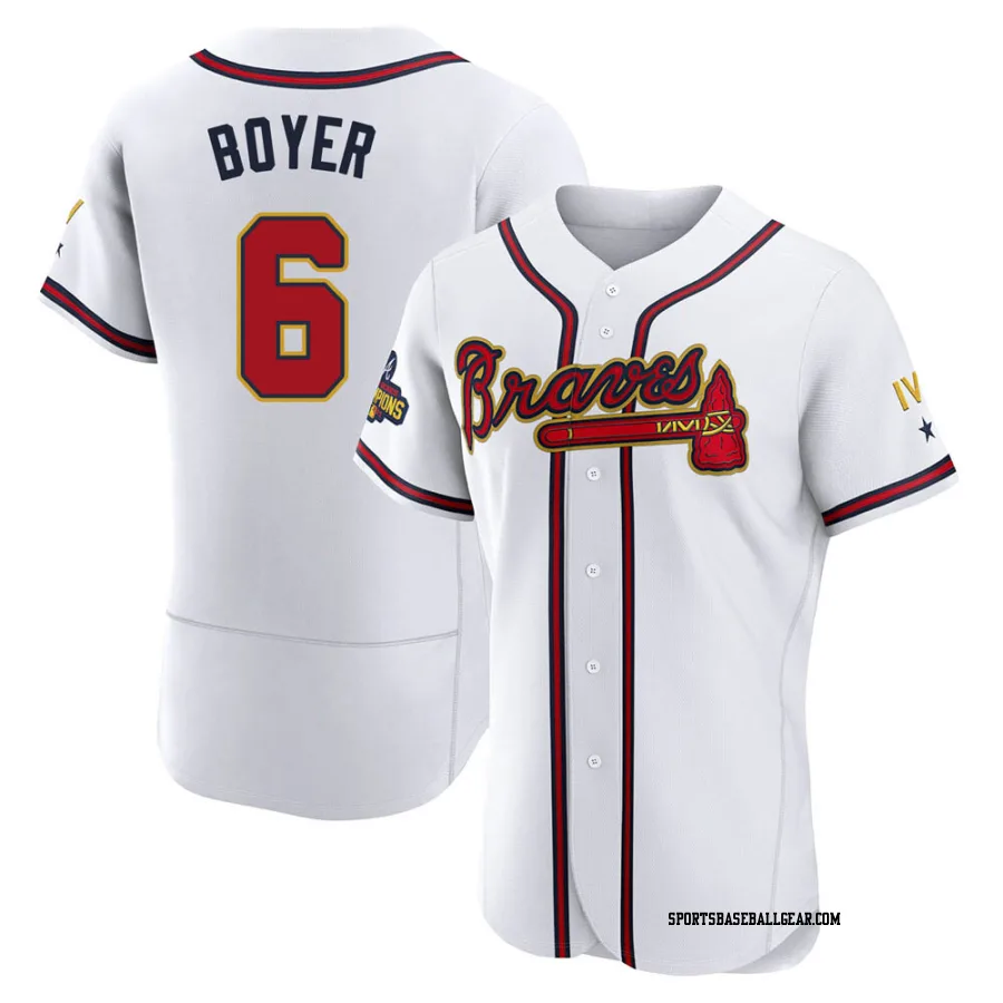 Clete Boyer Men's Atlanta Braves Gold Authentic White 2022 Program Jersey