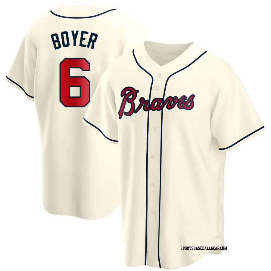 Clete Boyer Youth Atlanta Braves Cream Replica Alternate Jersey