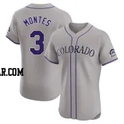 Coco Montes Men's Colorado Rockies Gray Elite Road Jersey