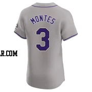 Coco Montes Men's Colorado Rockies Gray Elite Road Jersey
