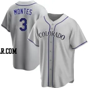 Coco Montes Men's Colorado Rockies Gray Replica Road Jersey