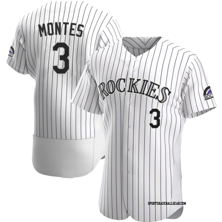 Coco Montes Men's Colorado Rockies White Authentic Home Jersey
