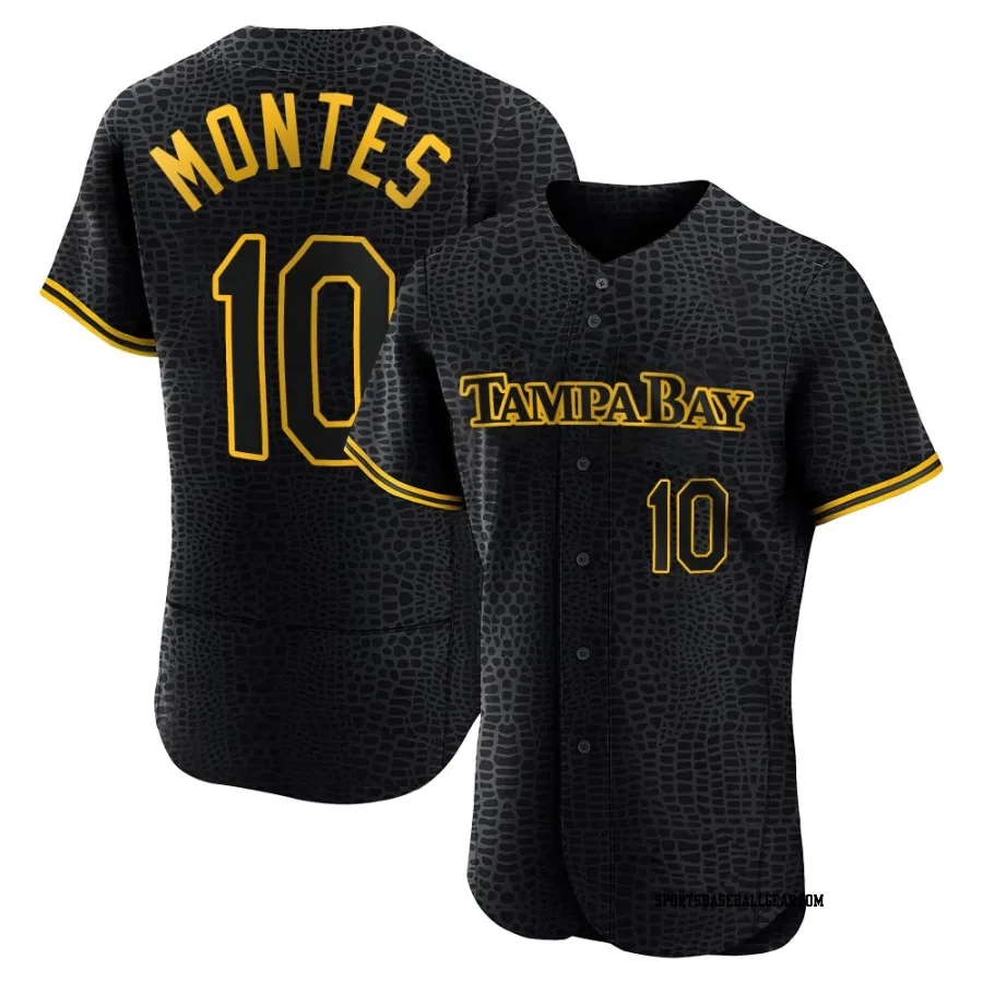 Coco Montes Men's Tampa Bay Rays Black Authentic Snake Skin City Jersey
