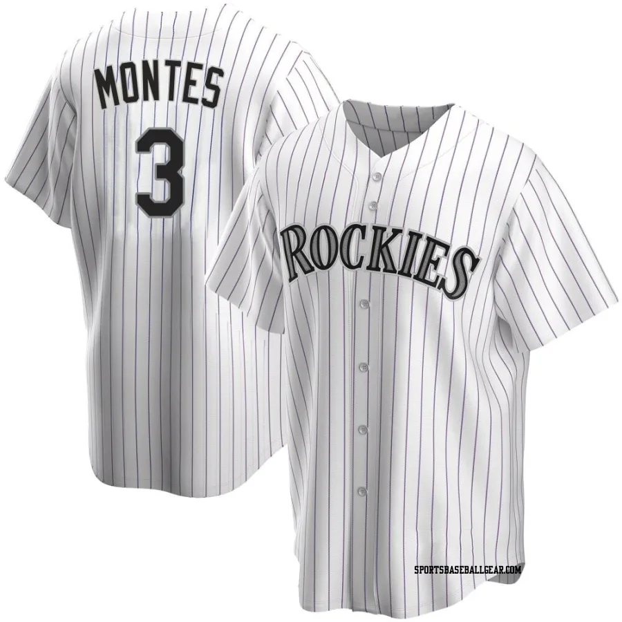 Coco Montes Youth Colorado Rockies White Replica Home Jersey