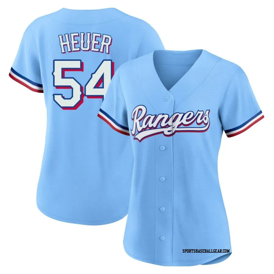 Codi Heuer Women's Texas Rangers Light Blue Replica Alternate Jersey