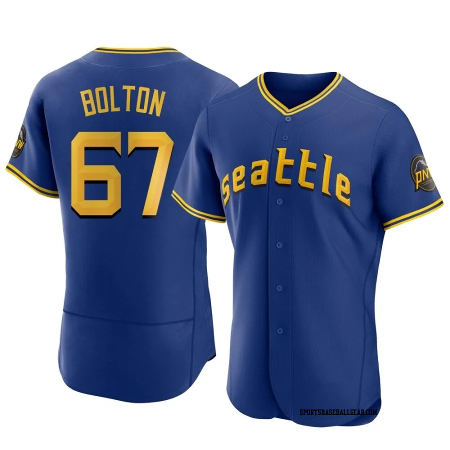 Cody Bolton Men's Seattle Mariners Royal Authentic 2023 City Connect Jersey