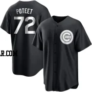 Cody Poteet Men's Chicago Cubs Black/White Replica Jersey