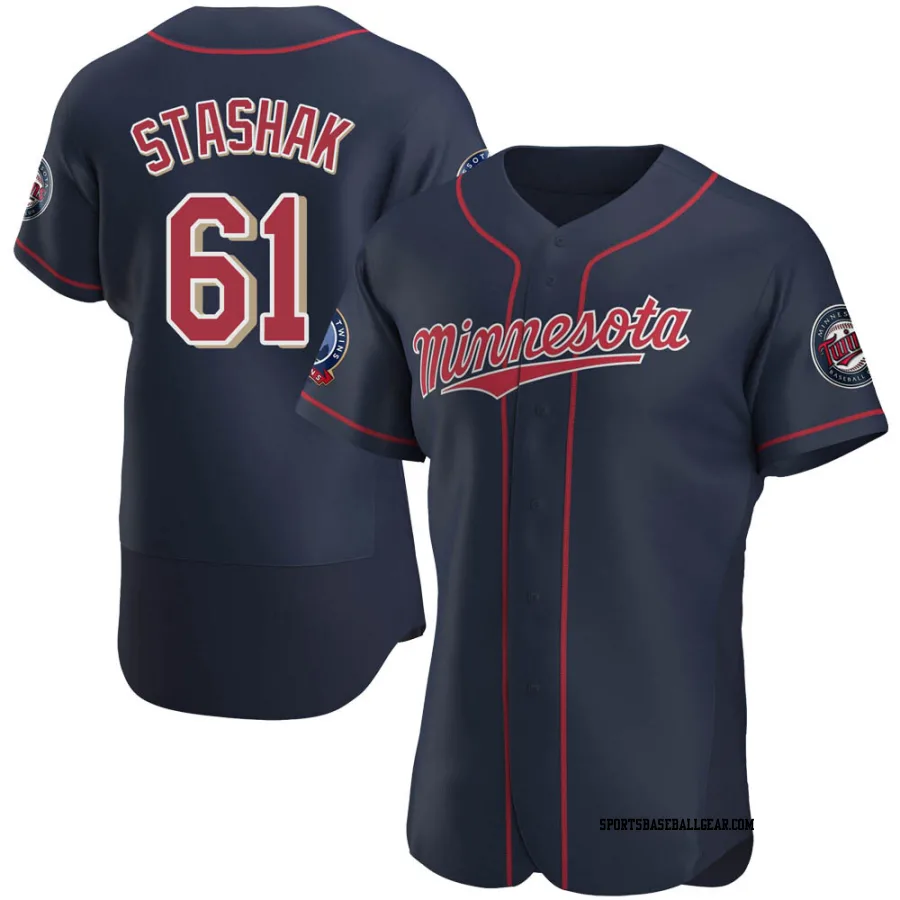 Cody Stashak Men's Minnesota Twins Navy Authentic Alternate 60th Season Jersey