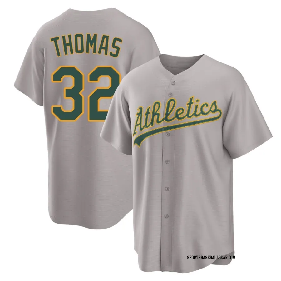 Colby Thomas Men's Oakland Athletics Gray Replica Away 2.0 Jersey