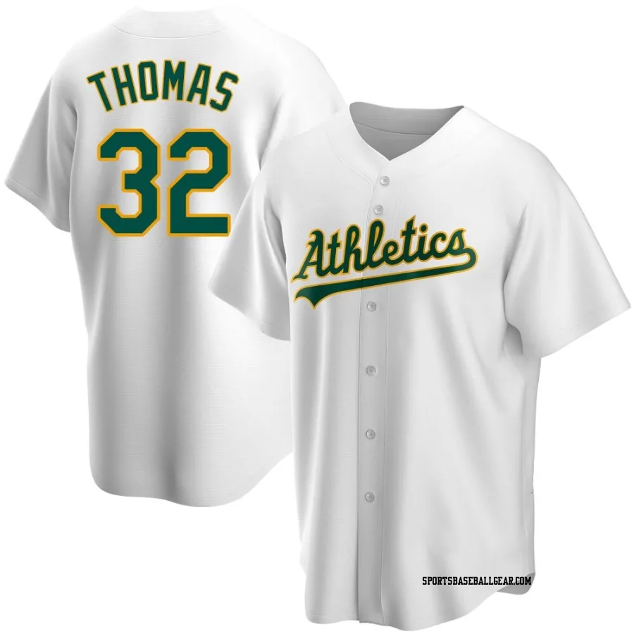 Colby Thomas Youth Oakland Athletics White Replica Home Jersey