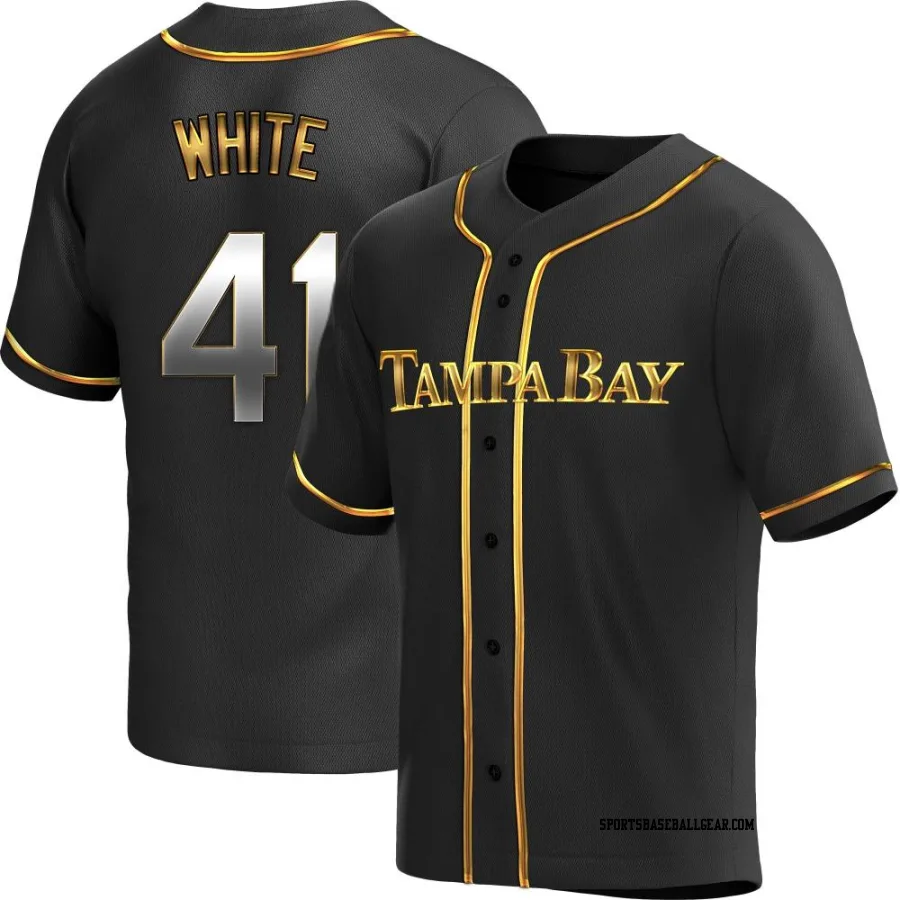 Colby White Men's Tampa Bay Rays Black Golden Replica Alternate Jersey