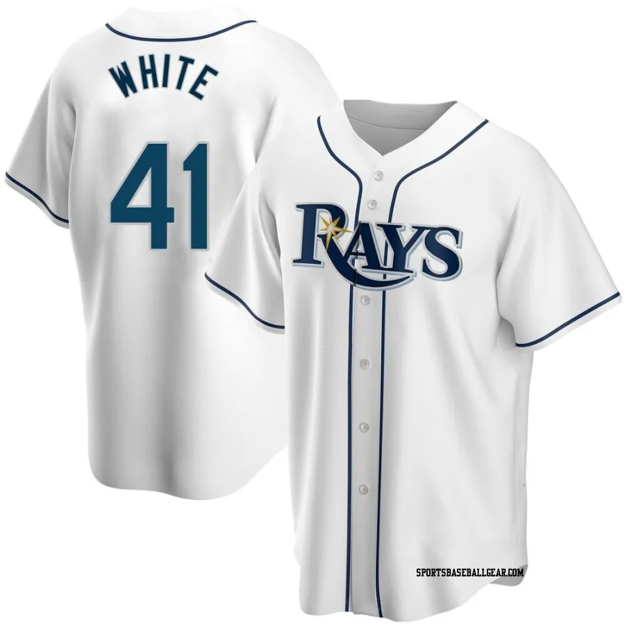 Colby White Youth Tampa Bay Rays White Replica Home Jersey
