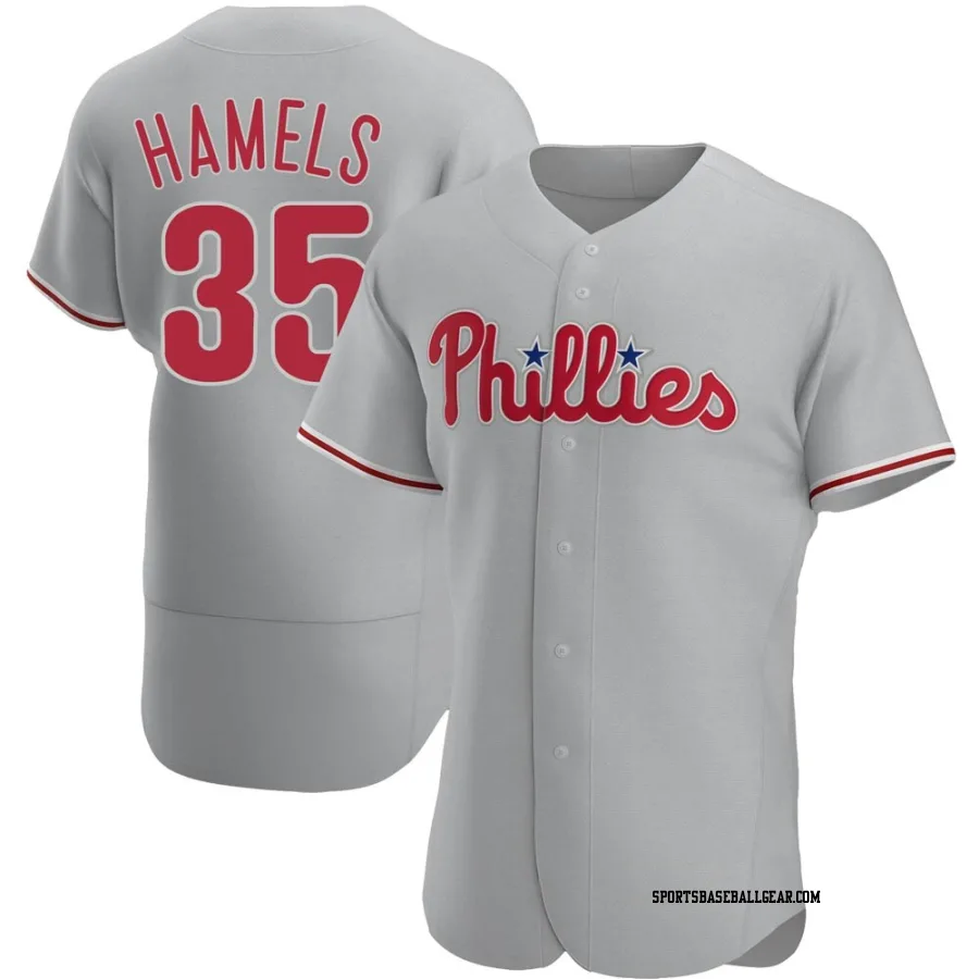 Cole Hamels Men's Philadelphia Phillies Gray Authentic Road Jersey