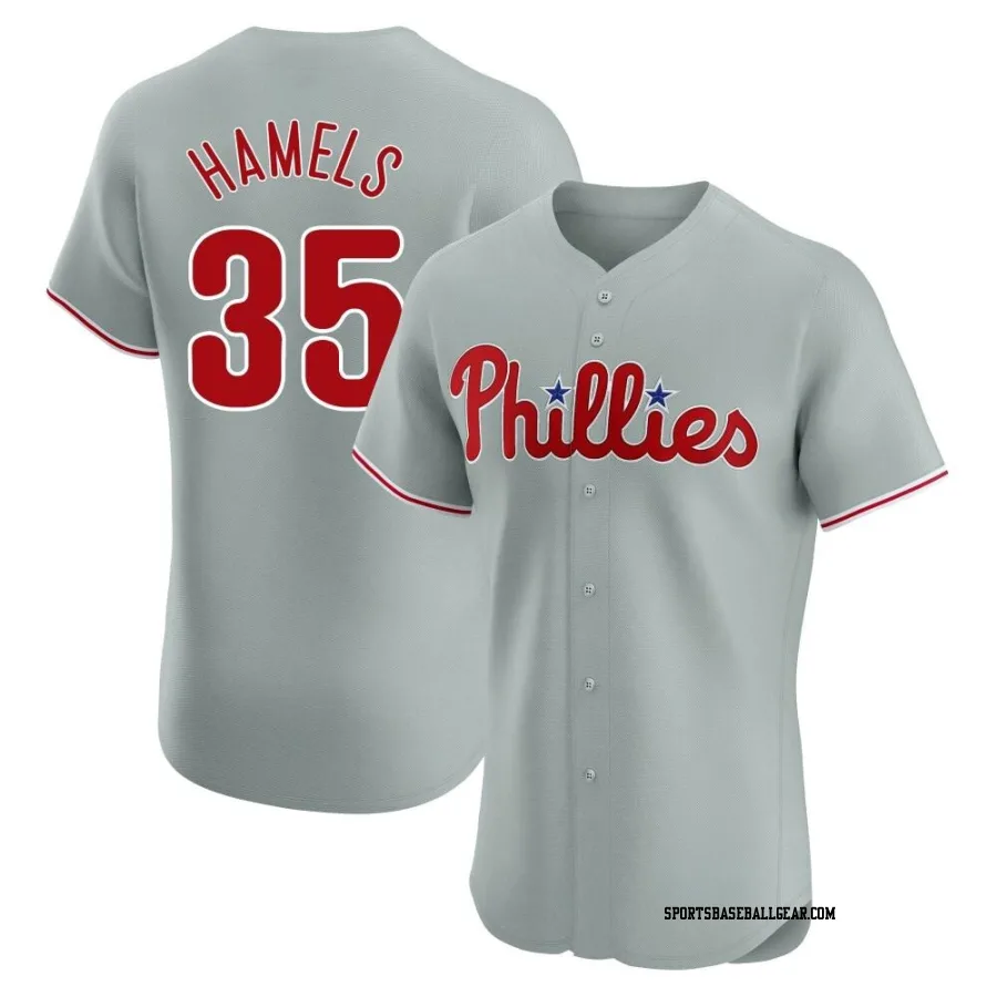 Cole Hamels Men's Philadelphia Phillies Gray Elite Road Jersey