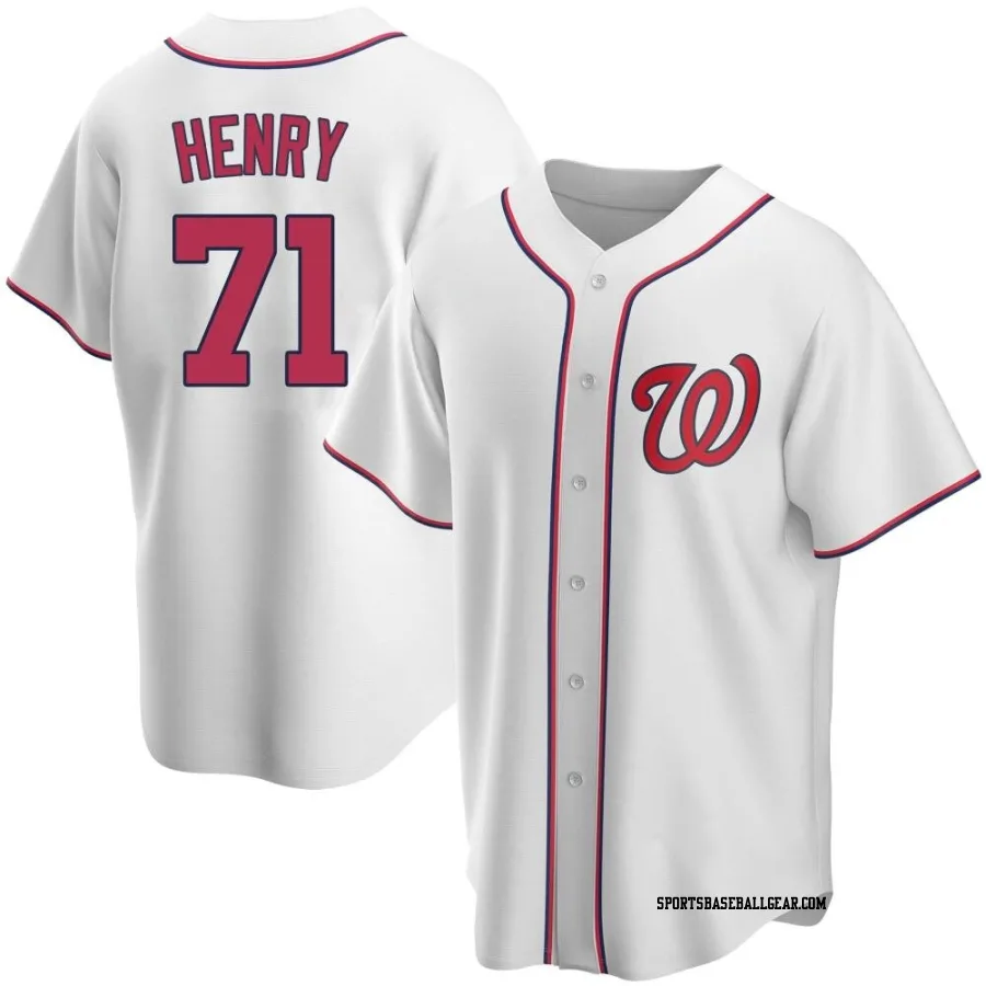 Cole Henry Men's Washington Nationals White Replica Home Jersey