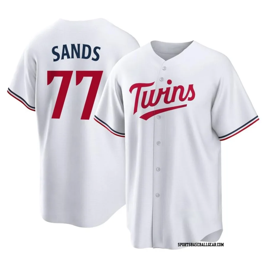 Cole Sands Youth Minnesota Twins White Replica Home Jersey