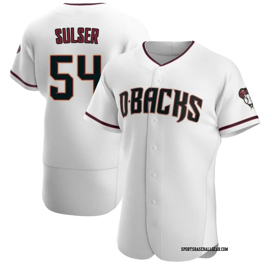Cole Sulser Men's Arizona Diamondbacks White/Crimson Authentic Home Jersey