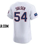 Cole Sulser Men's New York Mets White Elite Home Patch Jersey