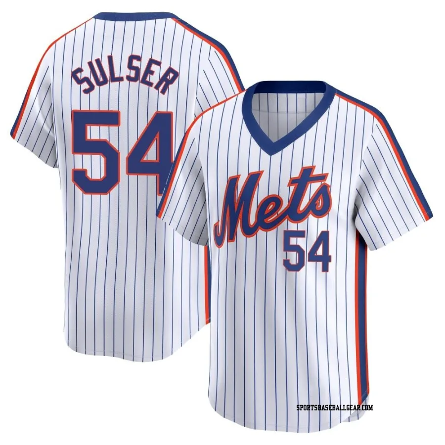 Cole Sulser Men's New York Mets White Limited Cooperstown Collection Jersey