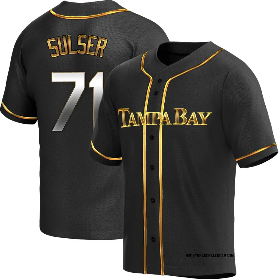 Cole Sulser Men's Tampa Bay Rays Black Golden Replica Alternate Jersey