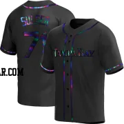 Cole Sulser Men's Tampa Bay Rays Black Holographic Replica Alternate Jersey