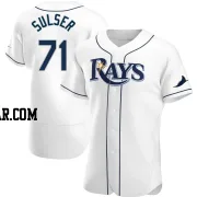 Cole Sulser Men's Tampa Bay Rays White Authentic Home Jersey