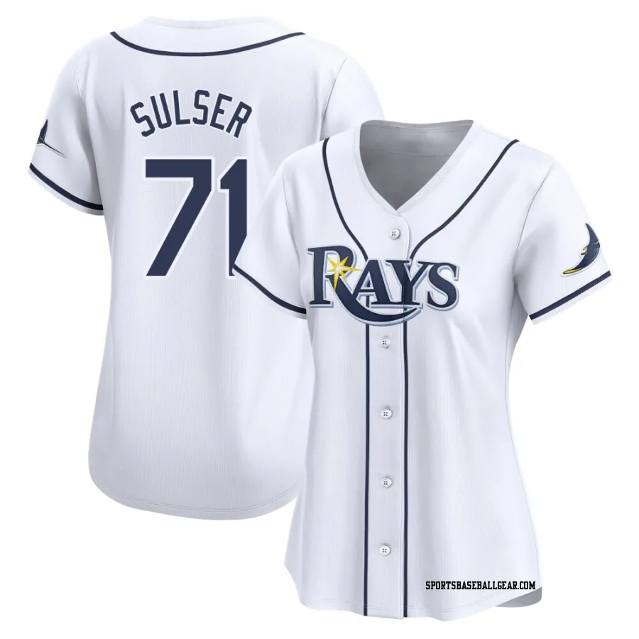 Cole Sulser Women's Tampa Bay Rays White Limited Home Jersey