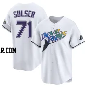 Cole Sulser Youth Tampa Bay Rays White Limited Throwback Cooperstown Jersey