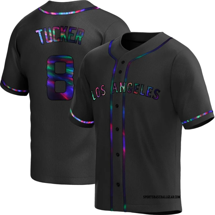 Cole Tucker Youth Los Angeles Angels Black Holographic Replica Alternate Jersey