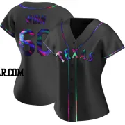 Cole Winn Women's Texas Rangers Black Holographic Replica Alternate Jersey