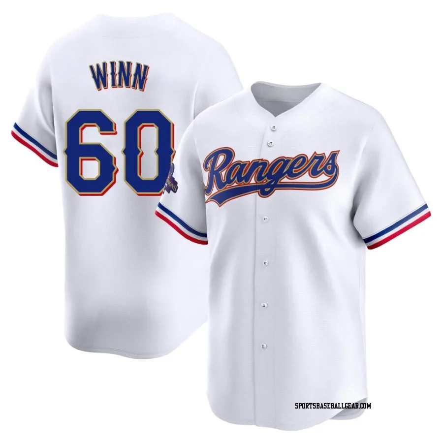 Cole Winn Youth Texas Rangers Gold Limited White 2024 Collection Jersey