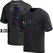 Cole Young Men's Seattle Mariners Black Holographic Replica Alternate Jersey
