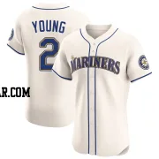 Cole Young Men's Seattle Mariners Cream Elite Alternate Jersey