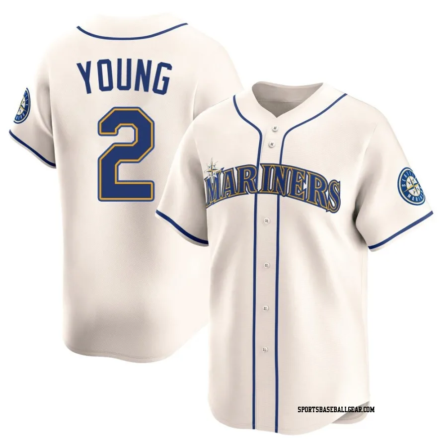 Cole Young Men's Seattle Mariners Cream Limited Alternate Jersey