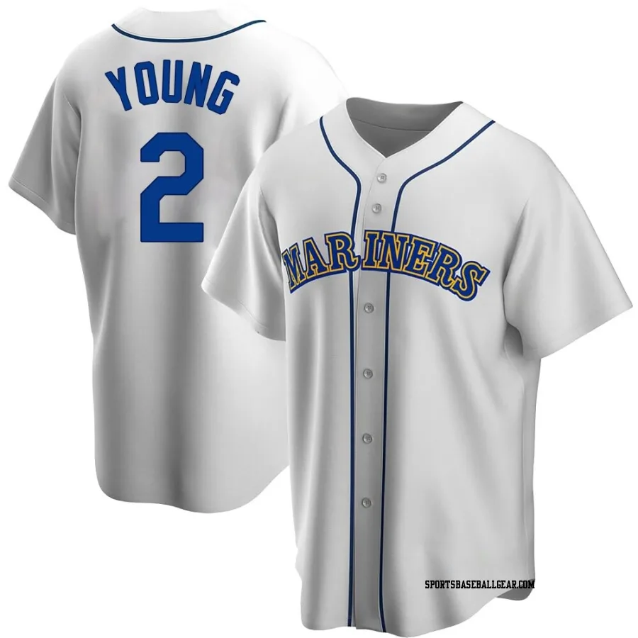 Cole Young Men's Seattle Mariners White Replica Home Cooperstown Collection Jersey