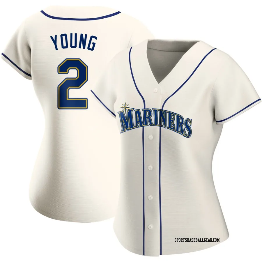 Cole Young Women's Seattle Mariners Cream Authentic Alternate Jersey