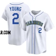 Cole Young Youth Seattle Mariners White Limited Throwback Cooperstown Collection Jersey