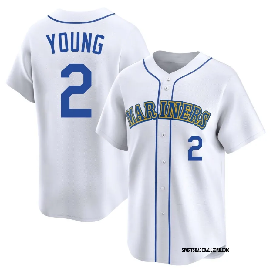 Cole Young Youth Seattle Mariners White Limited Throwback Cooperstown Collection Jersey