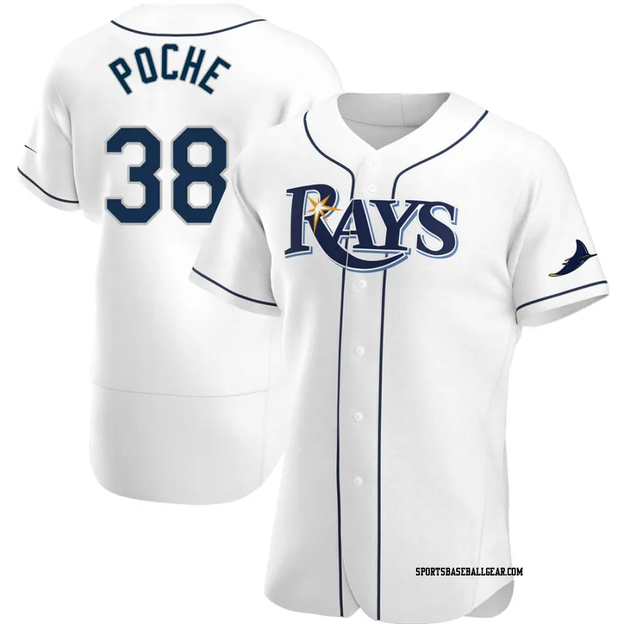 Colin Poche Men's Tampa Bay Rays White Authentic Home Jersey