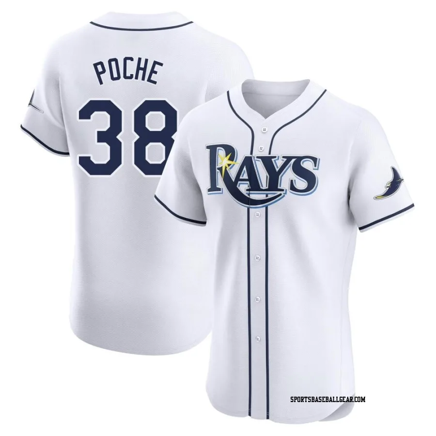 Colin Poche Men's Tampa Bay Rays White Elite Home Jersey